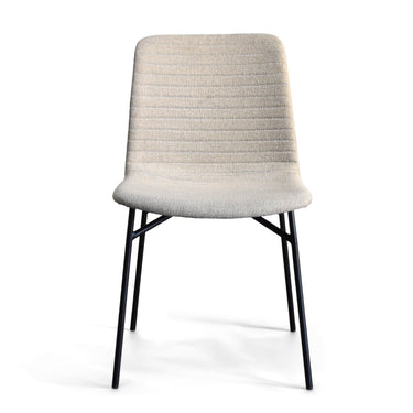 Ella Modern Dining Chair with Matte Black Steel Legs for Kitchen, Living Room and Dining Room (Set of 2, Beige Upholstered Seat) Dining Chair Gingko Beige